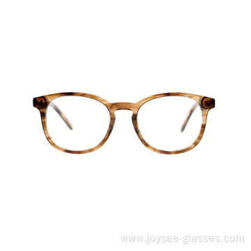 CE Approval Fashionable Stripe Tortoise Acetate Round Glasses Frames